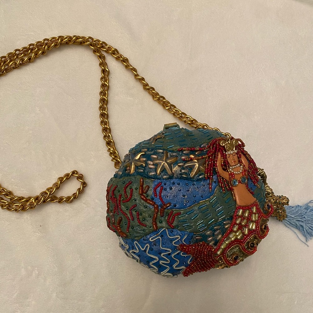 Mary Frances Vintage Mermaid/Starfish Crossbody Bag - Red, Blue, & Green